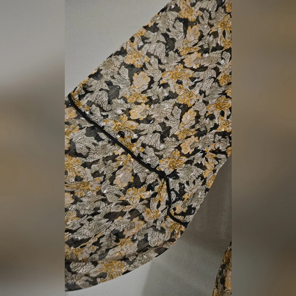 Free Swinging Black Floral Print Ruffled Mini Dress. Size small - Picture 13 of 16